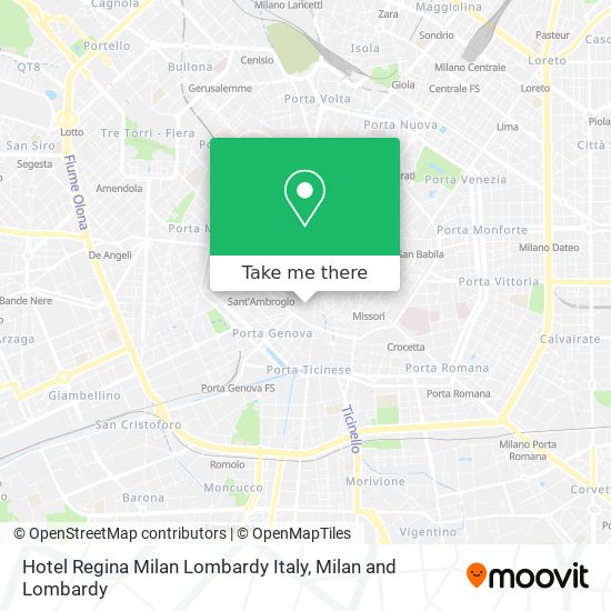 Hotel Regina Milan Lombardy Italy map