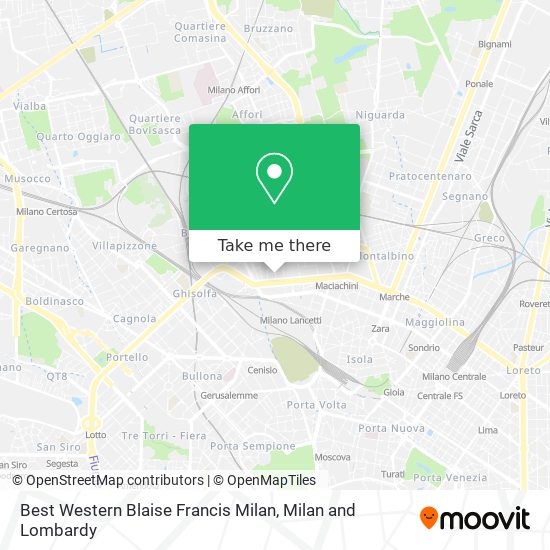 Best Western Blaise Francis Milan map