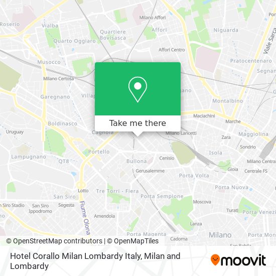Hotel Corallo Milan Lombardy Italy map