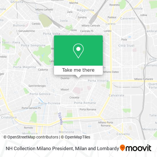 NH Collection Milano President map