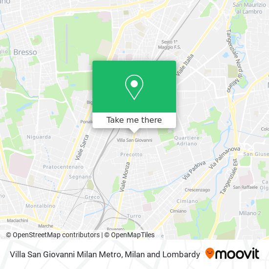 Villa San Giovanni Milan Metro map