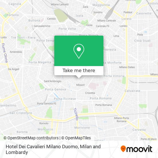 Hotel Dei Cavalieri Milano Duomo map