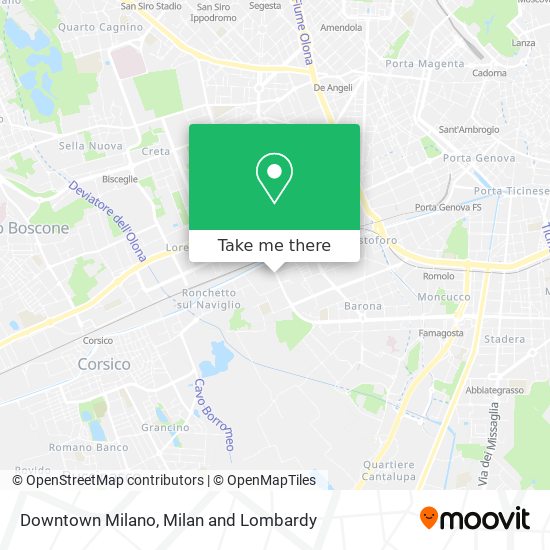 Downtown Milano map