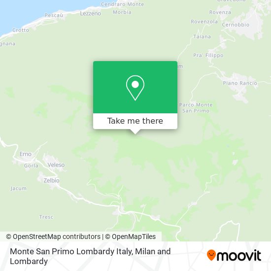 Monte San Primo Lombardy Italy map