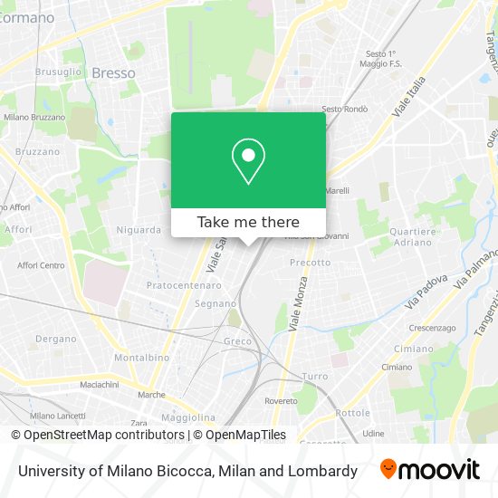 University of Milano Bicocca map