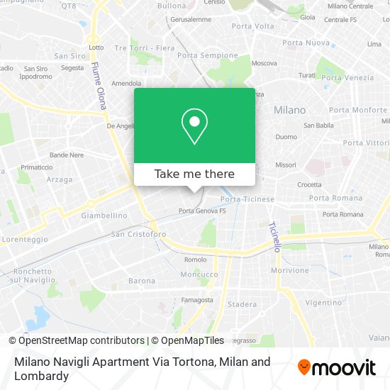 Milano Navigli Apartment Via Tortona map