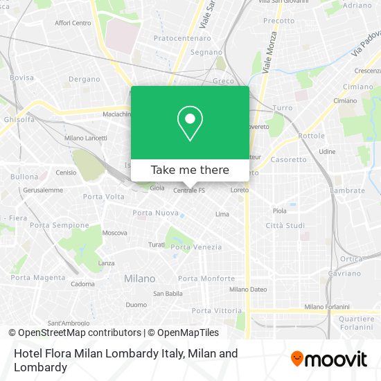 Hotel Flora Milan Lombardy Italy map