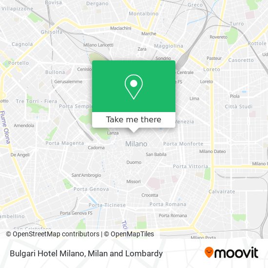 Bulgari Hotel Milano map