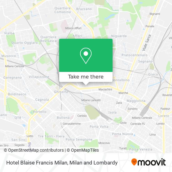 Hotel Blaise Francis Milan map