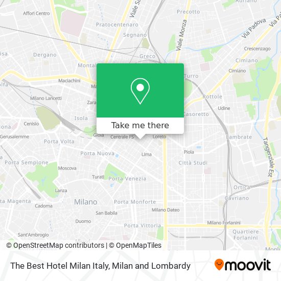 The Best Hotel Milan Italy map