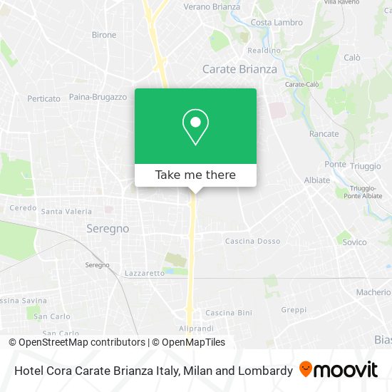 Hotel Cora Carate Brianza Italy map
