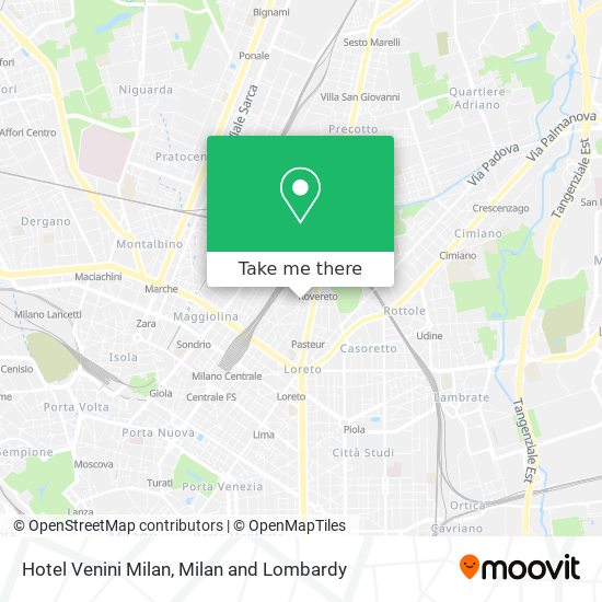 Hotel Venini Milan map