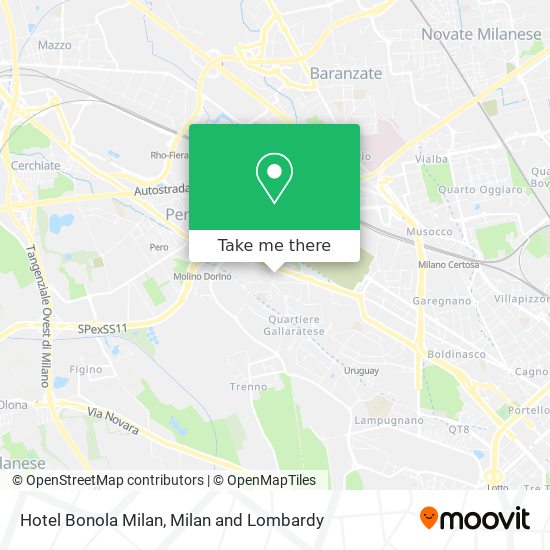 Hotel Bonola Milan map