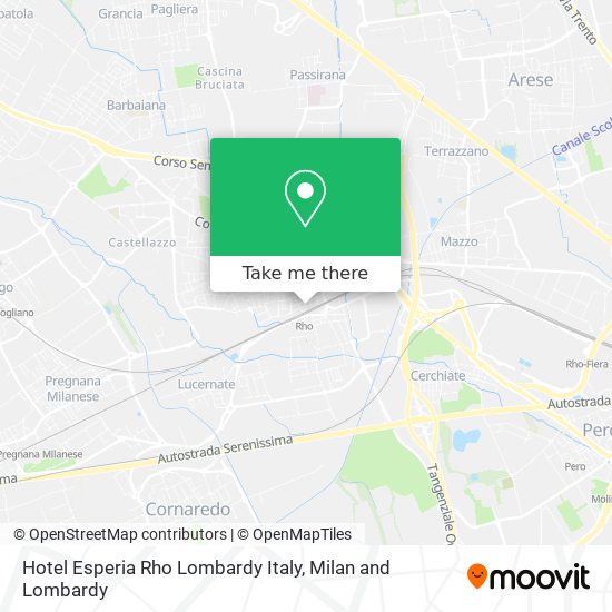 Hotel Esperia Rho Lombardy Italy map