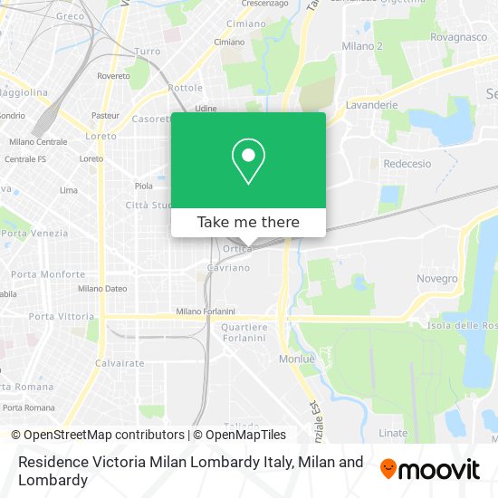 Residence Victoria Milan Lombardy Italy map