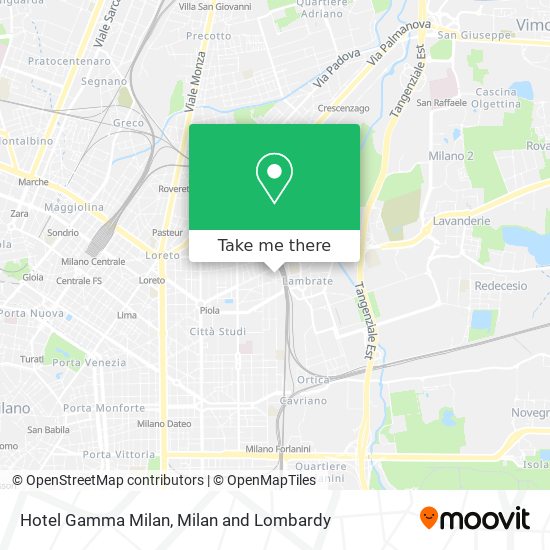 Hotel Gamma Milan map