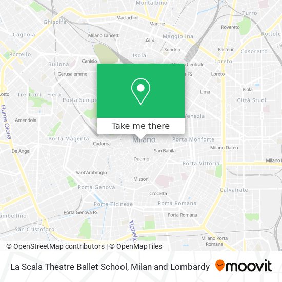 La Scala Theatre Ballet School map