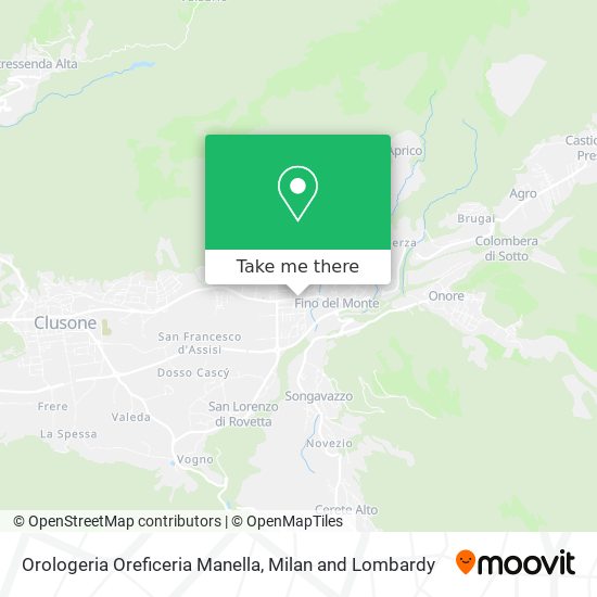 How to get to Orologeria Oreficeria Manella in Rovetta by Bus or Train?