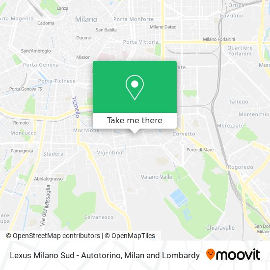 Lexus Milano Sud - Autotorino map