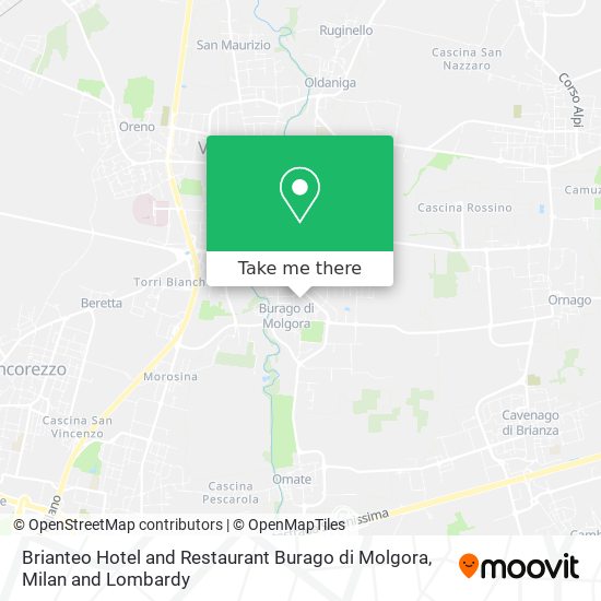 Brianteo Hotel and Restaurant Burago di Molgora map