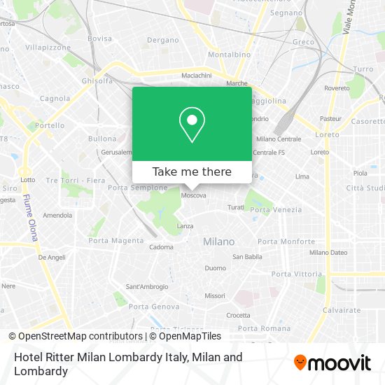 Hotel Ritter Milan Lombardy Italy map