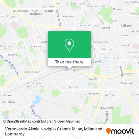 Versoverde Alzaia Naviglio Grande Milan map