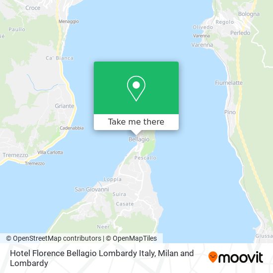 Hotel Florence Bellagio Lombardy Italy map