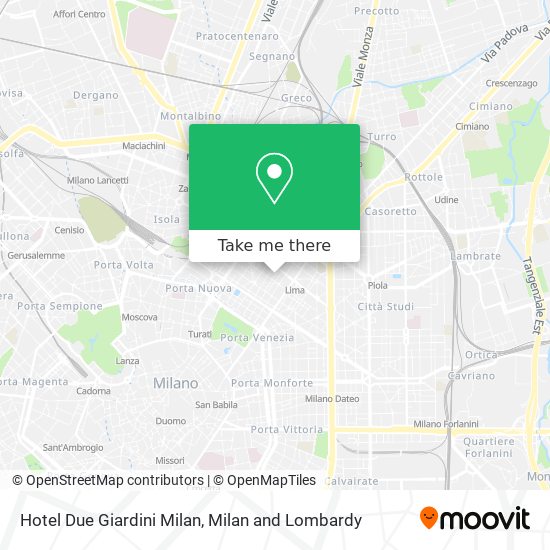 Hotel Due Giardini Milan map