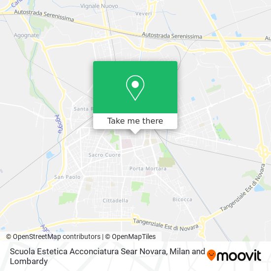 Scuola Estetica Acconciatura Sear Novara map