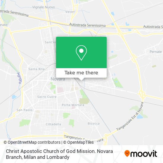 Christ Apostolic Church of God Mission. Novara Branch map