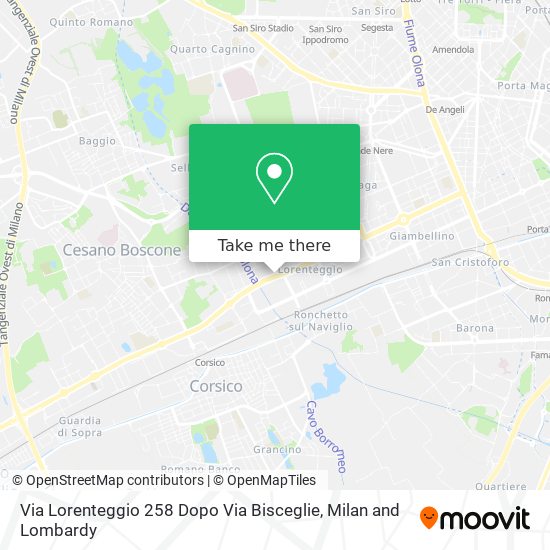 Via Lorenteggio 258 Dopo Via Bisceglie map