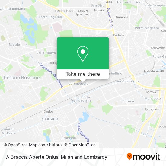 A Braccia Aperte Onlus map