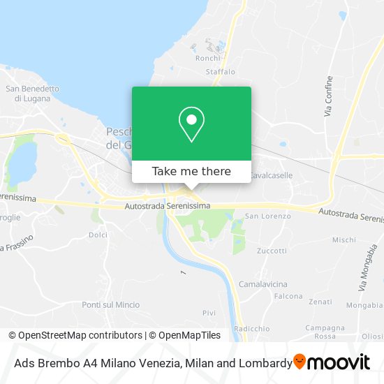 Ads Brembo A4 Milano Venezia map