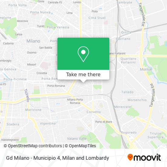 Gd Milano - Municipio 4 map