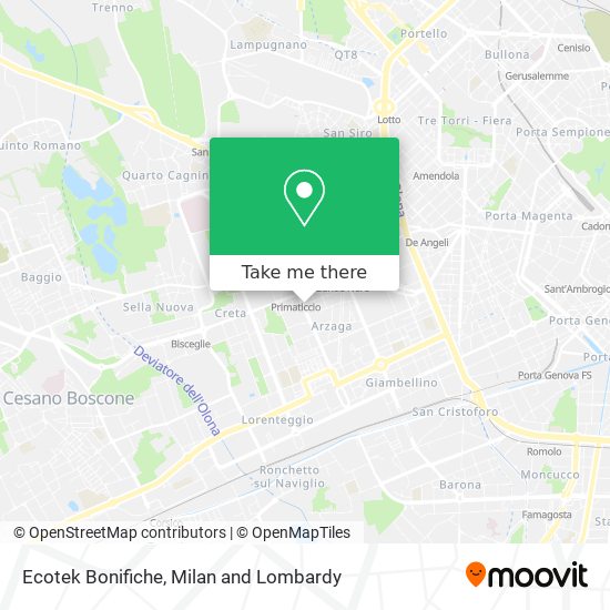 Ecotek Bonifiche map