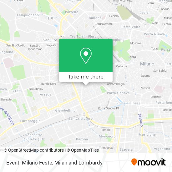 Eventi Milano Feste map