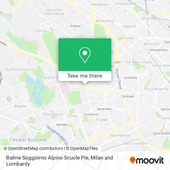 Balme Soggiorno Alpino Scuole Pie map