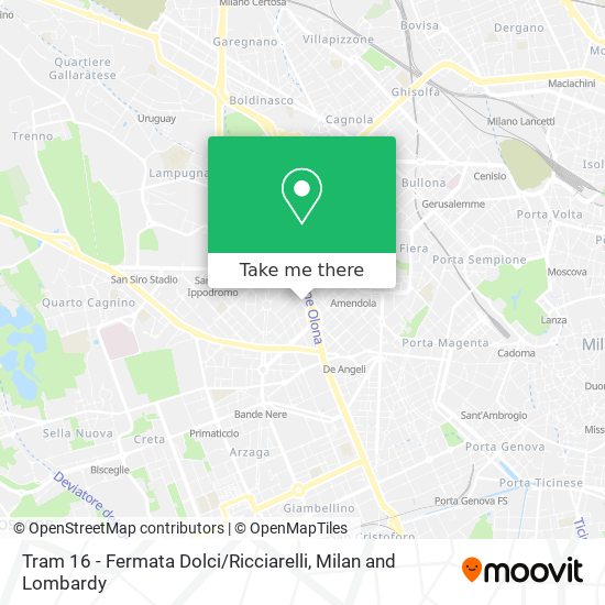 Tram 16 - Fermata Dolci / Ricciarelli map