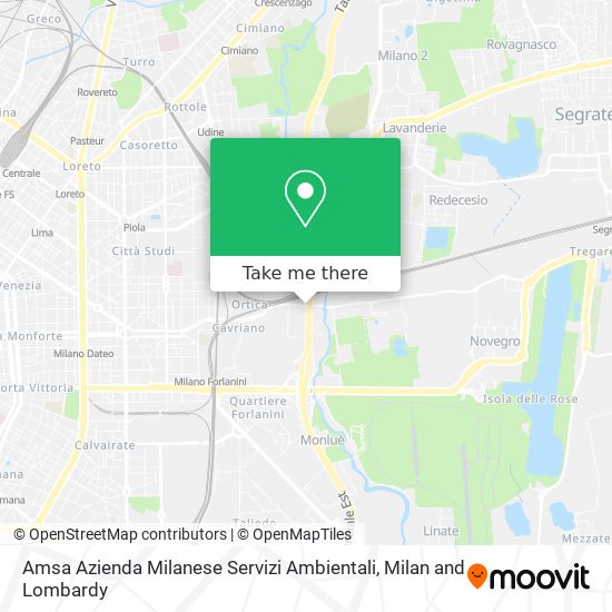 Amsa Azienda Milanese Servizi Ambientali map