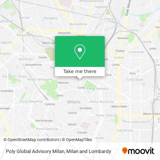 Poly Global Advisory Milan map