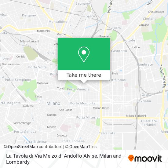 La Tavola di Via Melzo di Andolfo Alvise map