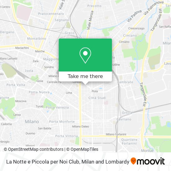 La Notte e Piccola per Noi Club map
