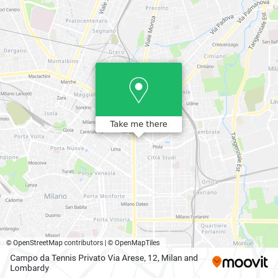Campo da Tennis Privato Via Arese, 12 map