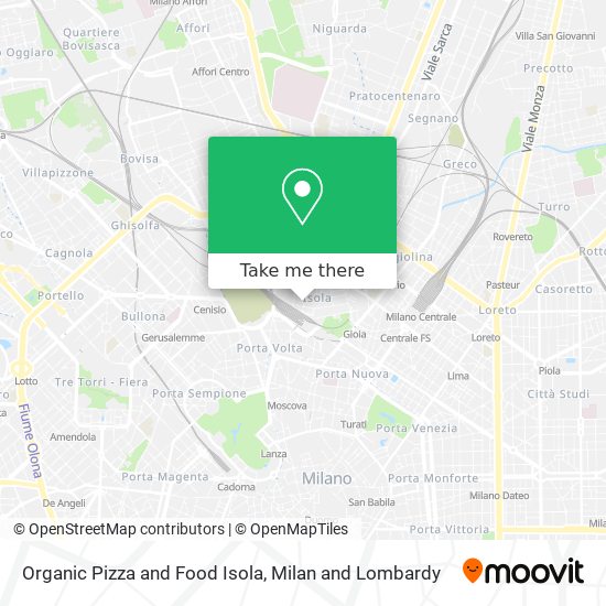 Organic Pizza and Food Isola map