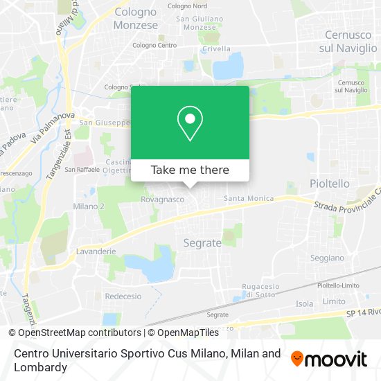Centro Universitario Sportivo Cus Milano map