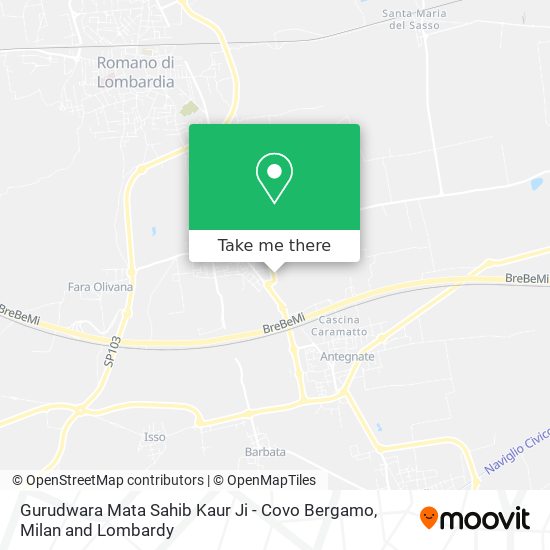 Gurudwara Mata Sahib Kaur Ji - Covo Bergamo map