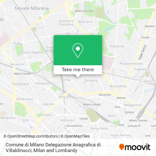 Comune di Milano Delegazione Anagrafica di V.Baldinucci map
