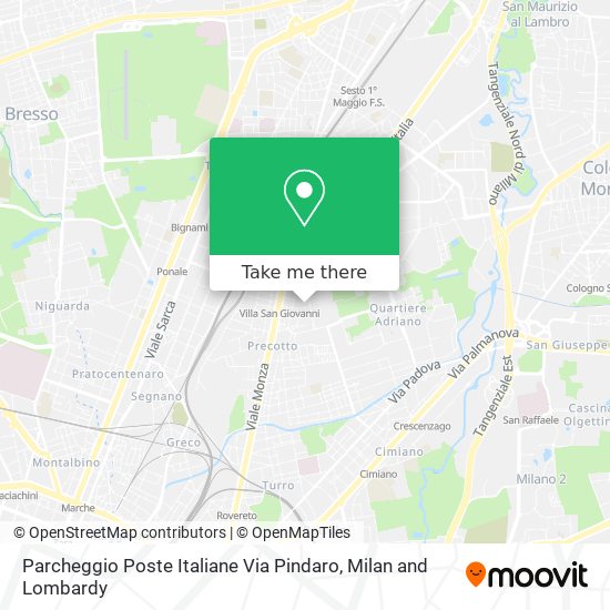 Parcheggio Poste Italiane Via Pindaro map