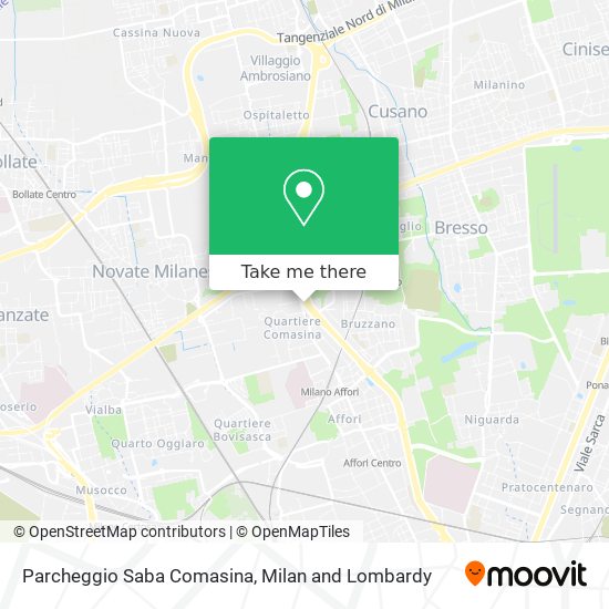 Parcheggio Saba Comasina map