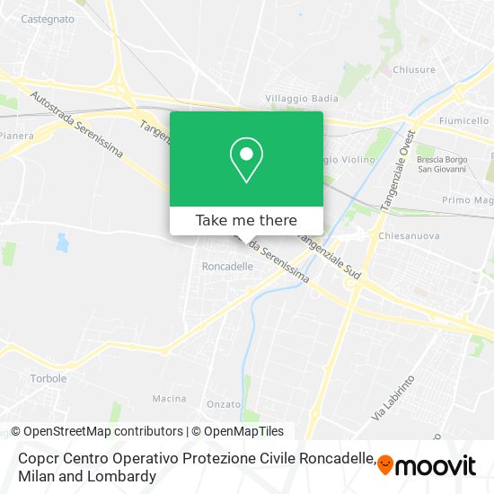Copcr Centro Operativo Protezione Civile Roncadelle map